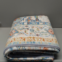 5x7 Area Rug for Living Room Non Slip Low Pile,Washable Vintage Persian 5x7 Area Rugs in Teal Blue for Bedroom Indoor