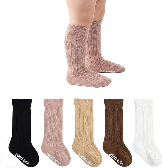 Toddler Girls Knee High Socks Soft Cotton Ruffle Long Tube Socks For Preemie Infant Newborn Toddler 1-3T