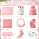 Sieral 8 Pcs Winter Gift Sets for Women Pink Baskets Gifts Get Well Soon Winter Gift Box Care Package for Girl Wife Mother Daughter Sister Teacher Nurse Female Friend Birthday Supplies (Pink)