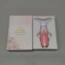 Dopsikn 7 Color Galvanic Machines - Red Light Therapy for Face and Neck, Face Massager Tool for Wrinkles, Double Chin, Vibrating Facial Massager with Thermals, Pink