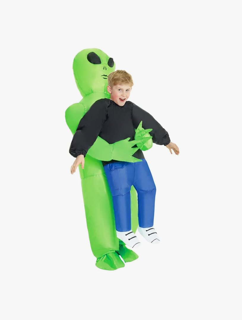 Morph Kids Inflatable Alien Costume, Blow Up Alien Outfit for Children, Halloween Costumes for Kids, One Size