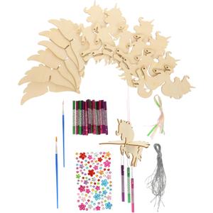 ERINGOGO 1Set Wind Chime Kit Unicorn Cutouts Rods for Crafting Fun Outdoor Decoration for Art Projects for Home Garden and Patio Decor