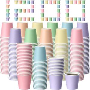 Jingmore 1200 Pack 2 oz Disposable Paper Cups Small Paper Coffee Drink Cups for Candy, Biscuits, Bathroom Use, Parties, Picnics, and Travel(Macaron Colors)
