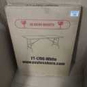 FDW 6FT Folding Table, Portable Fold-in-Half Plastic Picnic Party Table with Carrying Handle (White)