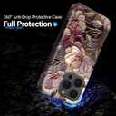 DAIZAG Magnetic Case for iPhone 16 Pro Max,Romantic Floral Stained Glass Full-Body Design,Compatible with MagSafe Upgrade Hybrid Dual Protection Soft TPU Hard PC,Scratch proof Phone Case for Men Women