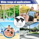 Tandefio 6 Sets of Robust Swing Hangers for Wooden Concrete Set with Swing Hooks Screws Bolts Washers Swingset Accessories for Porch Patio Yoga Indoor Outdoor, Over 1800 lb Capacity (Black)