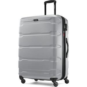 Samsonite Omni PC Hardside Expandable Luggage with Spinner Wheels, Silver, Checked-Large 28-Inch