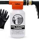 AC Coil Cleaner Cannon Sprayer - Automatic Mixing Foam Gun for HVAC Coil Cleaner - Air Conditioner Coil Cleaner for AC Unit, Evaporator & Condenser Coils - 2-Quart Bottle with Dilution Ratios + Gloves