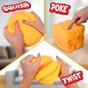 Extra Large Squishy Squeeze Cheese Block, Gag Gifts Funny Adult, 4.25 Inch Giant Stress Ball, Fidget Sensory Toy for Kids, 4.5 inch cube
