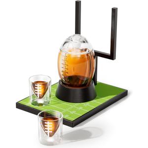 Football Whiskey Decanter Set with 2 Glasses, The Wine Things Unique Gift for fathers day, Husband, Brother, Boyfriend, Anniversary Day Birthday Gift Ideas, Cool Drinking Accessories for Home Bar