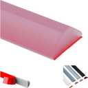 39in-Shower Threshold Water Dam,Shower Water Guard,Flexible Waterproof Splash,Self-Adhesive-Easy Install,for Use in Thresholds of Bathrooms and Kitchens Countertop Bedrooms(Transparent)