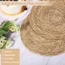 Aneco 24 Pack 12-Inch Round Woven Placemats Natural Hand-Woven Boho Rattan Wicker Bulrush Placemat Farmhouse Rustic Braided Table Mats for Dining & Kitchen Decor