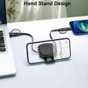 Multi Charging Cable, 2Pack 5 in 1 Retractable Lightning Charger Cable 60W USB C to USB C Fast Charging,Multiple USBC Cord Multi Car Charger for iPhone 17/16/15/14 Pro Max,iPad,Samsung S25 S24,Tablets (Grey)