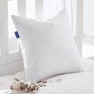 MIULEE Feather Pillow Insert 28x28, Decorative Down Feather Fluffy Throw Pillow Cotton Fabric for Living Room Sofa Bed 1, 28x28 Inch