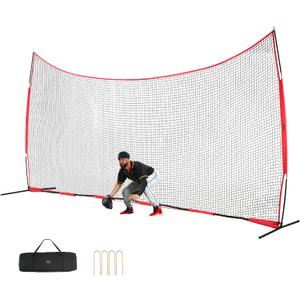 VEVOR 7X7ft/12X9ft/16X10ft/20x10ft Barricade Backstop Net, Ball Sports Barrier Netting, Portable Practice Net for Baseball Softball Lacrosse Hockey Basketball Equipment Training Net