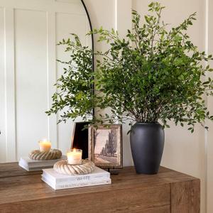 Suncalla 6 Pcs Artificial Greenery Stems 40 Inches Tall Faux Nandina Branches Fake Greenery Plants Bamboo Leaves Stems for Vase Wedding Living Room Bedroom Home Office Shop Kitchen Garden Decor