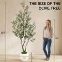 8ft Faux Olive Tree Artificial Indoor,Fake Olive Tree with Pot,Large Olive Branches and Lifelike Fruits,for Home Office House Living Room Decor