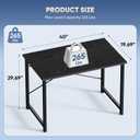 DUMOS 40 Inch Office Small Computer Desk Modern Simple Style Writing Study Work Table for Home Bedroom - Wood Black, 40 Inch-1 Pack