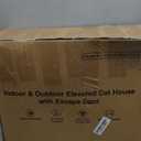 Sturdy Outdoor Heated Cat House for Winter, Insulated Heated Cat House for Outside with Two Door, Feral Cat Shelter with Waterproof Awning, Outdoor Cat House Barn Stray Kitty