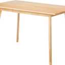 Amazon Basics Certified Sturdy Solid Wood Rectangular Dining Table, Easy Assembly, Kitchen Table, 29.5" D x 47.2" W x 29.5" H, Natural Wood