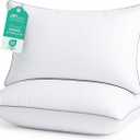 Sasttie King Size Pillows Set of 2, Hotel Collection Bed Pillows for Side, Back, and Stomach Sleepers - Down Alternative Plump Filling - White, 2 Pack, King, 20x36 Inches