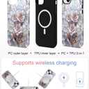 Jusy Magnetic Stained Glass Floral Case for iPhone 17, Pink Rose | Compatible with MagSafe, Cute Aesthetic Flower Design, TPU and PC Protective Phone Cover