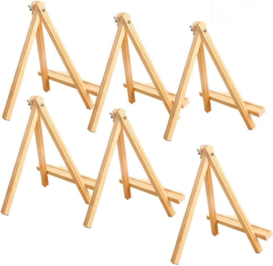 ANDES 9in Wood Tabletop Painting Easels 6 Pack, Arts & Crafts Display Stand
Portable Tripod Small Easels for Kids Adults Students, Ideal for Photo Sign Display & Arts Crafts Projects
