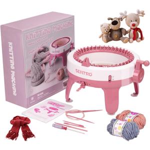 Cyllde Knitting Machine, 40 Needle Knitting Machine with Wool Yarn and Accessories, Suitable for Knitting Scarves, Dolls, Hats, Etc., Fashionable Small Items, Gifts for Friends and Family (Q40)