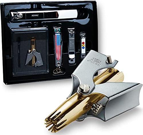 ROYAL [Made in Korea] NO Battery,5 Pcs Nose Hair Trimmer Set, Golden Birdie Value Pack,(Nose Hair Trimmer with 4 Nail Clippers) The Best Gift for Family, (Gold&Black)