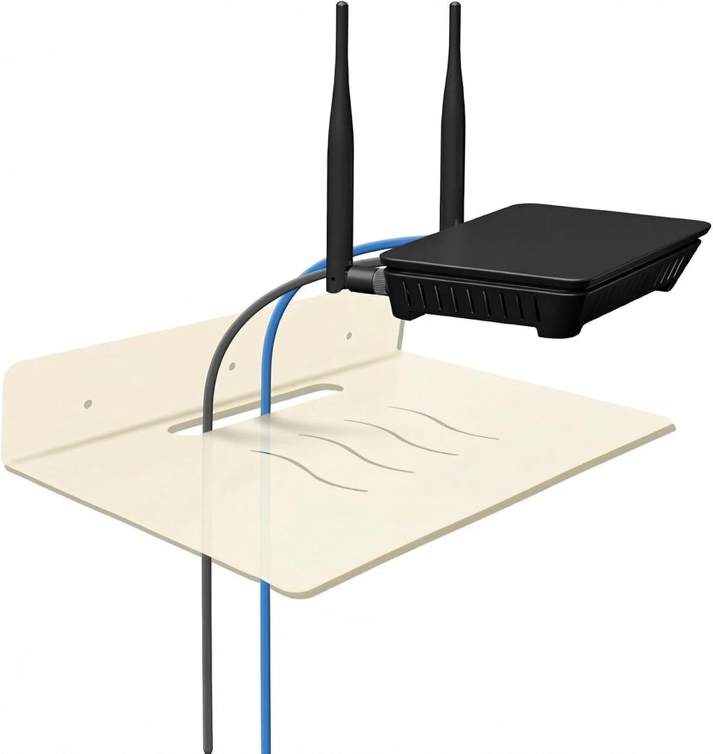 Steel Floating Shelves for Wall,Small Wall ShelfSuitable for Bedroom, Living Room, Bathroom, Kitchen, Office (Warm White, 11.81x8.46 in)