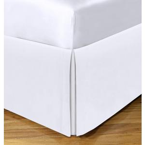 Space Maker Extra-Long 21" Drop Length Bed Skirt, Queen, White
