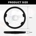 18" Truck Steering Wheel, 4-spoke Aluminium Chrome Truck Steering Wheel for Semi-Trailers, TrucksPU Foam Material