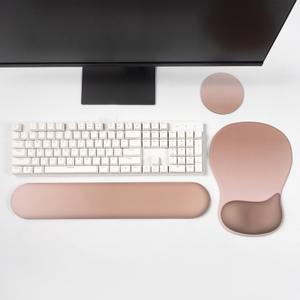 Gel Wrist Rest with Mouse Pad, Purple Ergonomic Office Mousepad with Wrist Support Wrist Rest for Computer Keyboard Set, Non-Slip Base Memory Gel Designfor Desk, Office, Home (Purple)