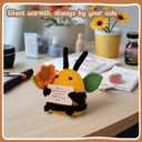 Handmade Crochet Emotional Support Bee with Flower Doll with Inspirational Card - Cute Knitted Positivity Gift for Women, Friends, Kids, Coworkers Unique Office Desk Decoration, Birthday, Christmas