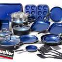 Mueller Sapphire UltraClad Kitchen Induction Pots and Pans Set Nonstick Induction Cookware Sets -24pc for Cooking Kitchen Cookware Sets, Frying Pans