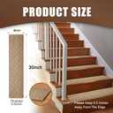 15 Pack 8 "X 30" Non-Slip Carpet Stair Treads for Indoor Wooden Steps, Made of Polyester and Reusable Adhesive, Suitable for Kids Elders and PetsBeige Lines