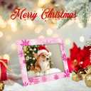 Qunclay 50 Pcs Christmas Picture Frame Ornaments 4x6 Paper Photo Frames Bulk with Stand Cardboard Tabletop Picture Frames Ornament for DIY Crafts Xmas Tree Hanging Decor (Pink,Snowflake Style)