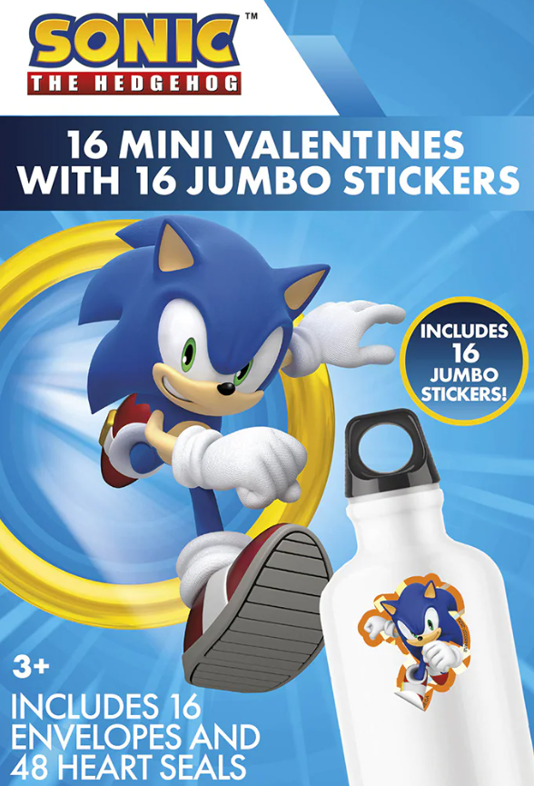 Sonic Die Cut Valentine's Jumbo Stickers
 3Pack