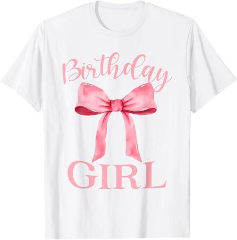Birthday Girl Pink Coquette Aesthetic Bow Girly Y2K Women T-Shirt, Size L