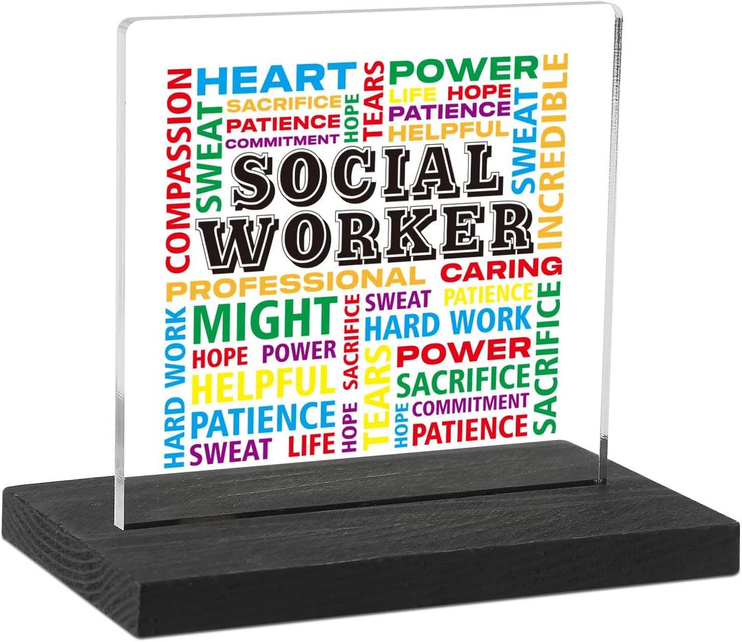 Social Worker Appreciation Gifts, Social Worker Gifts for Women, Social Work Graduation Gifts, Birthday Gifts for Social Work Practitioners, Social Worker Home Office Desk Dcor Sign, DSF89