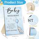 Hoteam 21 Pcs Baby Shower Games Include Baby Sock Hunt Sign and 20 Pair Small Cotton Socks Wooden Table Sign with Holder for Gender Reveal Party Favors(Lovely Style)