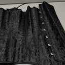 KIWI RATA Women s Hourglass Longline Overbust Corset Steel Boned Long Torso Waist Training Bustier Black XXX-Large