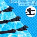 BOXOB 18pcs Pool Solar Cover Reel Attachment Kit, Includes 6 Solar Reel Blanket Straps with Hooks, 6 Swimming Pool Cover Clips & 6 Touch Fasteners Universal Accessories