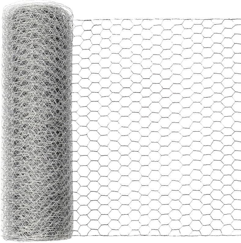 Chicken Wire Mesh, 15.75IN x 49.17FT Hexagonal Galvanized Steel Chicken Wire Fence, Metal Poultry Wire Netting for Chicken Coop Rabbit Dogs Barrier