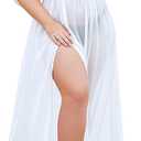 IN'VOLAND Womens Plus Size Swimsuit Cover Up Deep V Neck Bathing Suit Swimwear Bikini Coverup Long Split Kaftan Kimono Dress, 18W