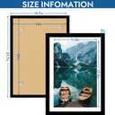 Hongkee 14x20 Frame Set of 4, 14 x 20 Black Wood Style(Mat 12x18), 14X20 in