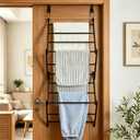 JS HANGER Over The Door Drying Rack, Foldable Hanging Clothes Drying Rack with 11 Drying Bars, Space Saving Laundry Rack for Towels, Clothes, Bath Towels, Bedroom, Bathroom & Laundry Room Doors, 46.9" tall frame