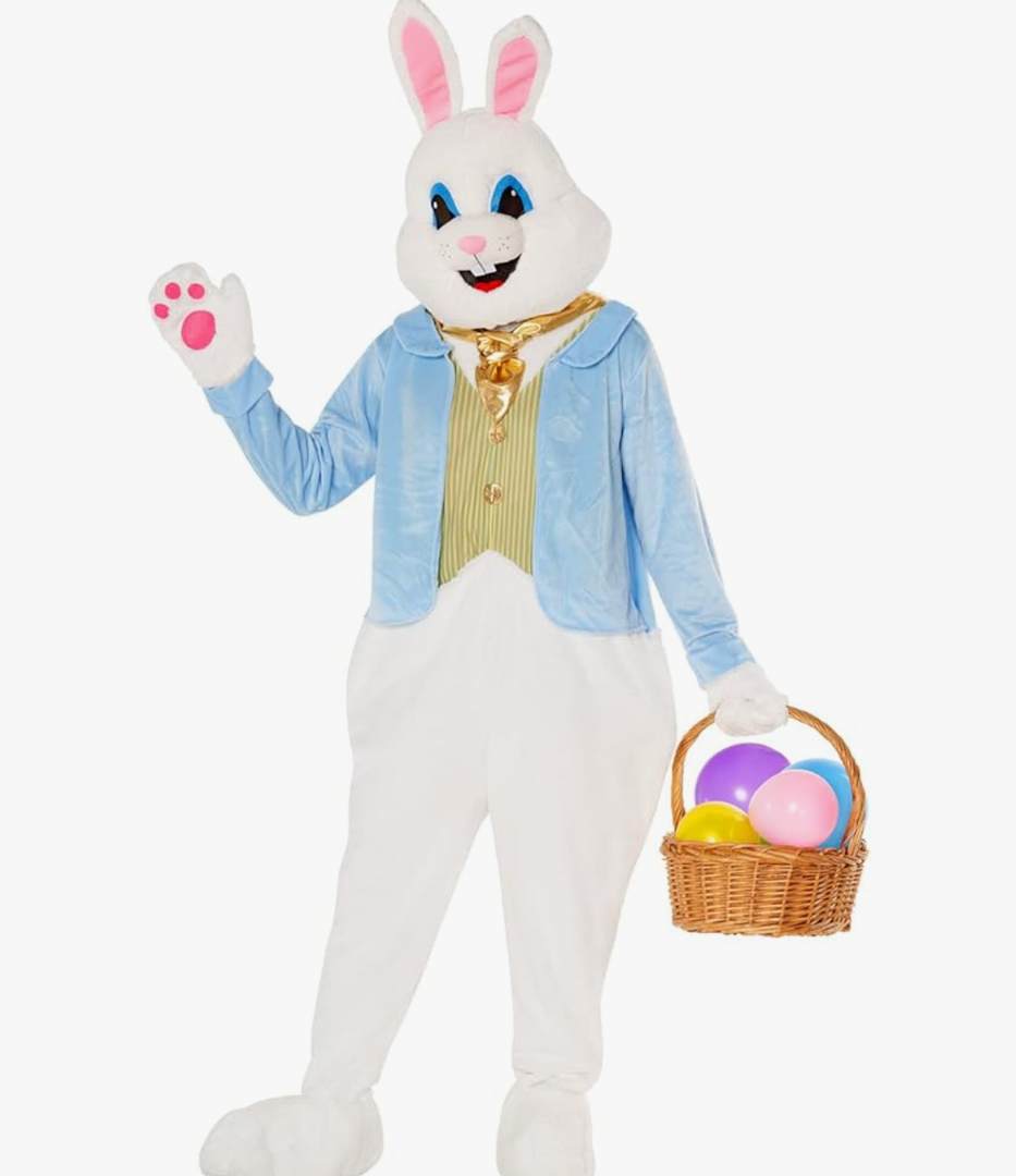 Morph Easter Bunny Costume Adult Deluxe Rabbit Mascot Outfit for Men - Perfect for Easter Costumes and Events (X-Large Size)