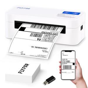 Bluetooth Thermal Shipping Label Printer, Wireless 4x6 Label Printer for Small Business, Compatible with Android, Windows, iPhone, Mac, Widely Used for Amazon, Shopify, Ebay, USPS, Etsy,FedEx (White)