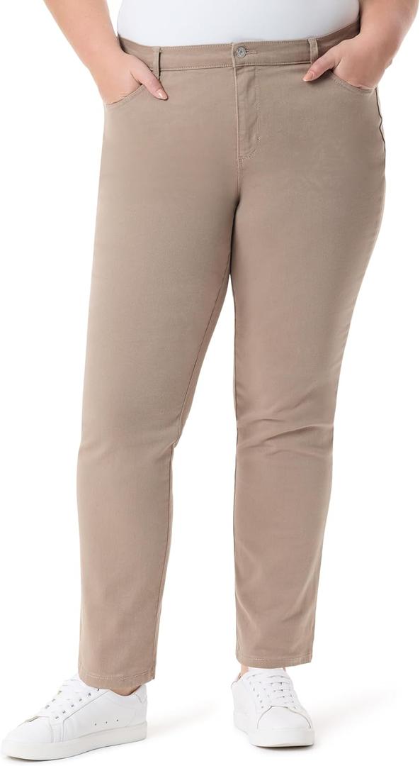 Gloria Vanderbilt womens Classic Amanda High Rise Tapered Jeans, Hazelnut, 18 US